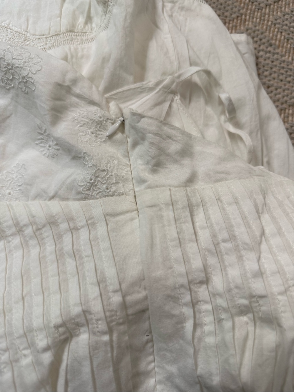 Zara Cream Lace-Trim Spaghetti Strap V-Neck Camisole Dress - Picture 6 of 6